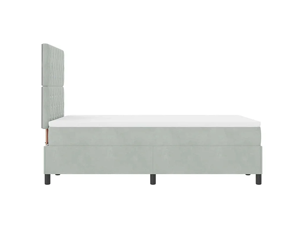 Boxspringbed met matras Lichtgrijs 120 x 200 cm Fluweel