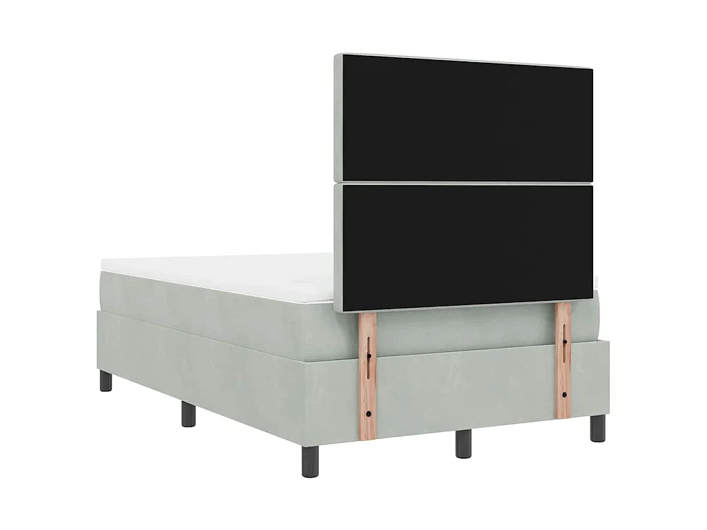 Boxspringbed met matras Lichtgrijs 120 x 200 cm Fluweel