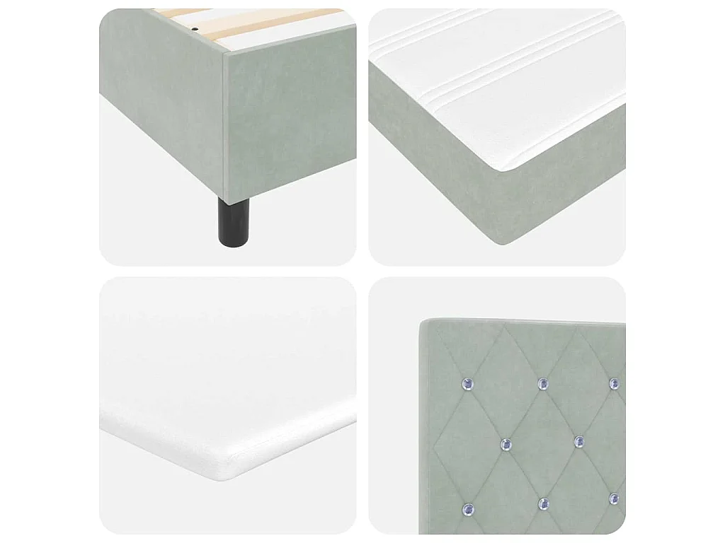 Boxspringbed met matras Lichtgrijs 120 x 200 cm Fluweel