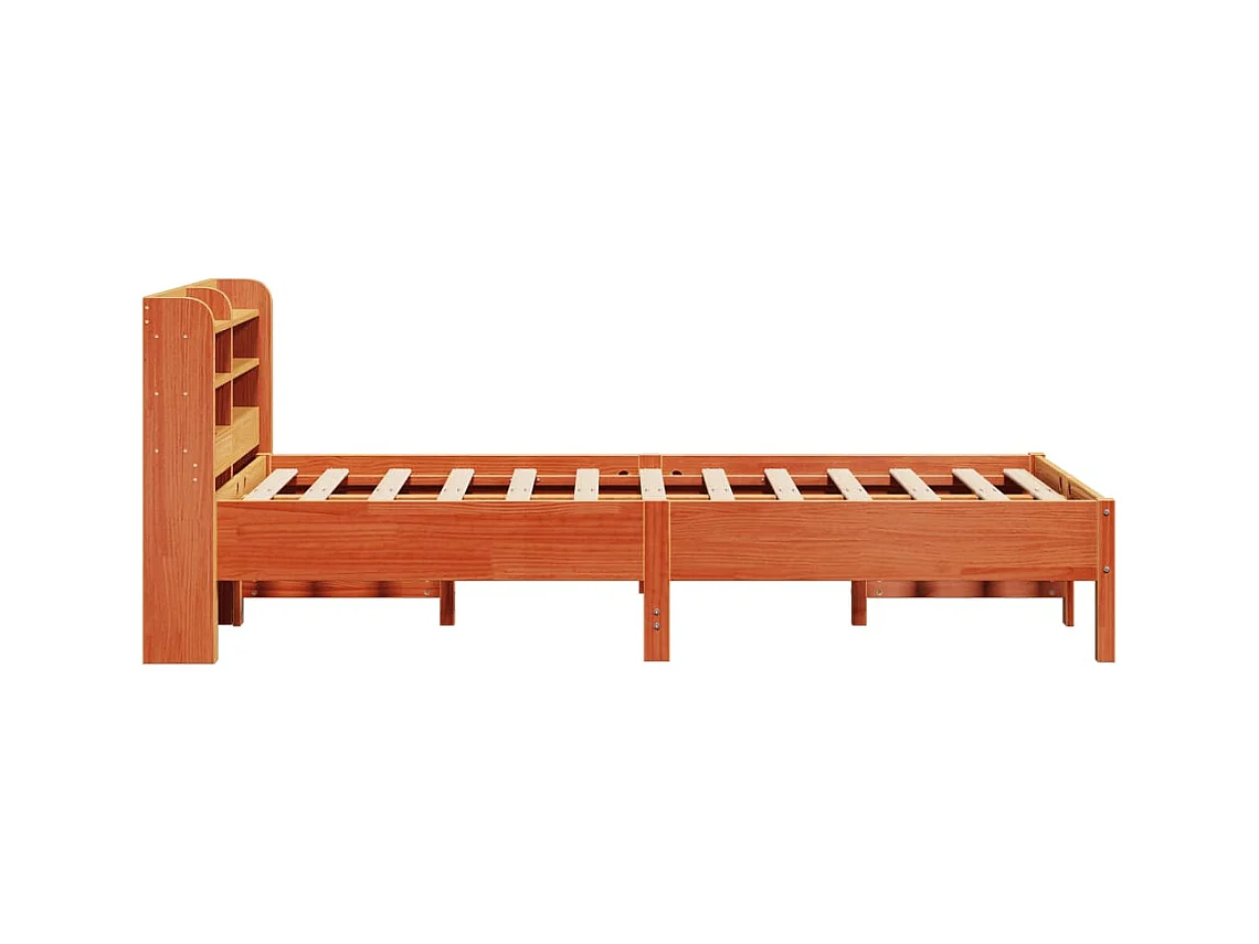 Cadre de lit sans matelas cire marron 120x200cm bois pin massif