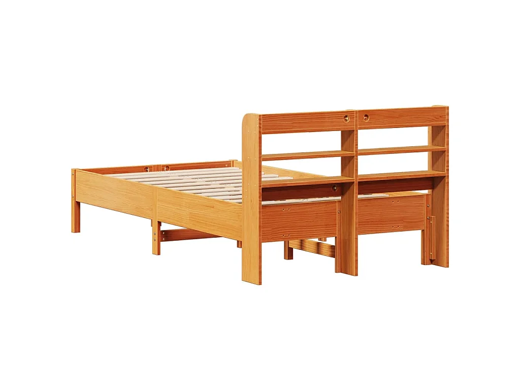 Bedframe zonder matras massief grenenhout wasbruin 120x200 cm