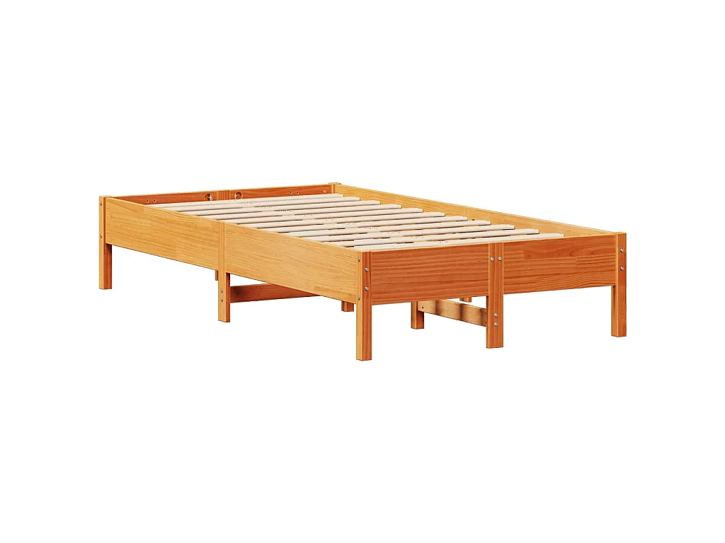 Bedframe zonder matras massief grenenhout wasbruin 120x200 cm
