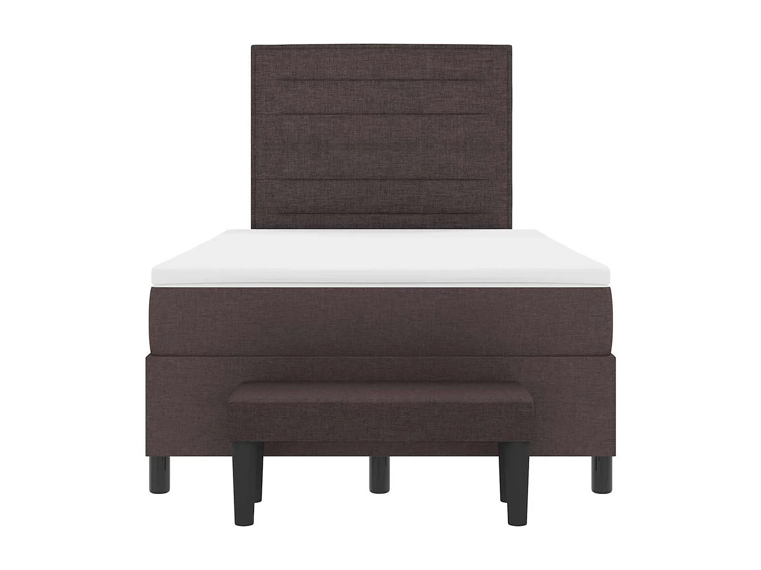 Letto a molle con materasso Marrone Scuro 120 x 200 cm Tessuto