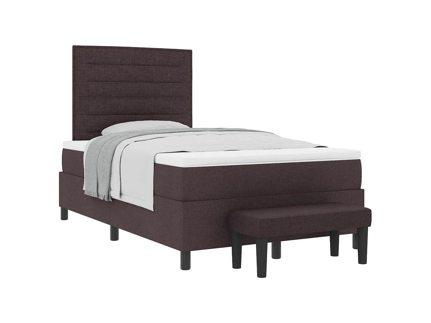 Boxspringbed met hoofdeinde Donkerbruin 120 x 200 cm Stof