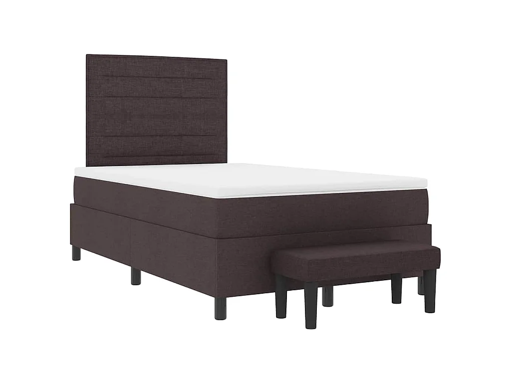 Boxspringbed met hoofdeinde Donkerbruin 120 x 200 cm Stof