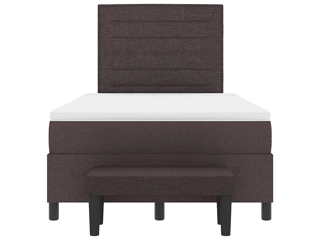 Boxspringbed met hoofdeinde Donkerbruin 120 x 200 cm Stof