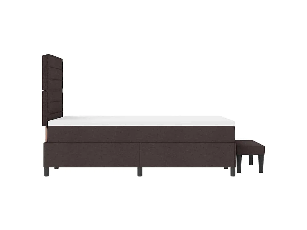 Boxspringbed met hoofdeinde Donkerbruin 120 x 200 cm Stof