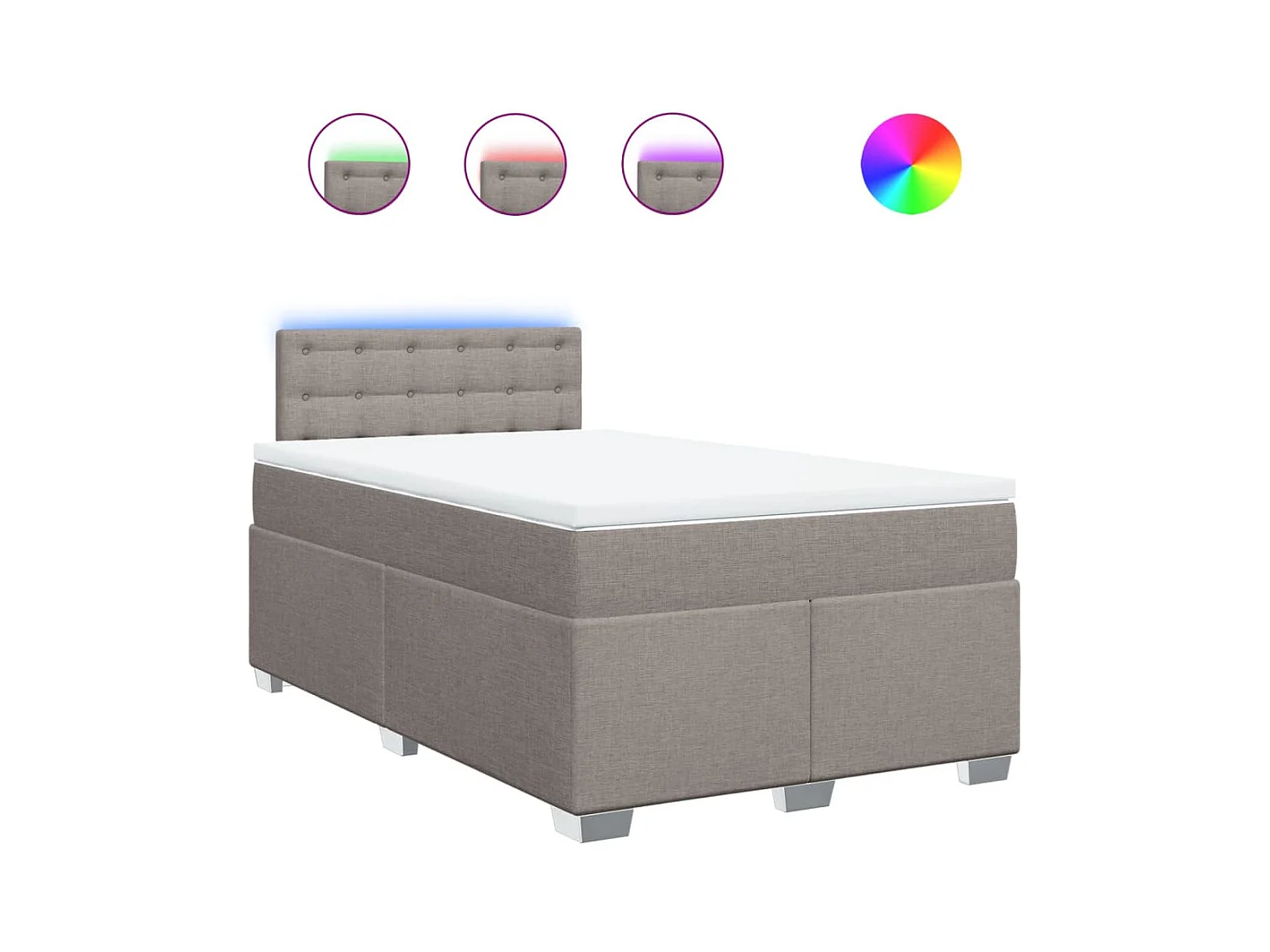 Sommier à lattes de lit avec matelas taupe 120x190 cm tissu