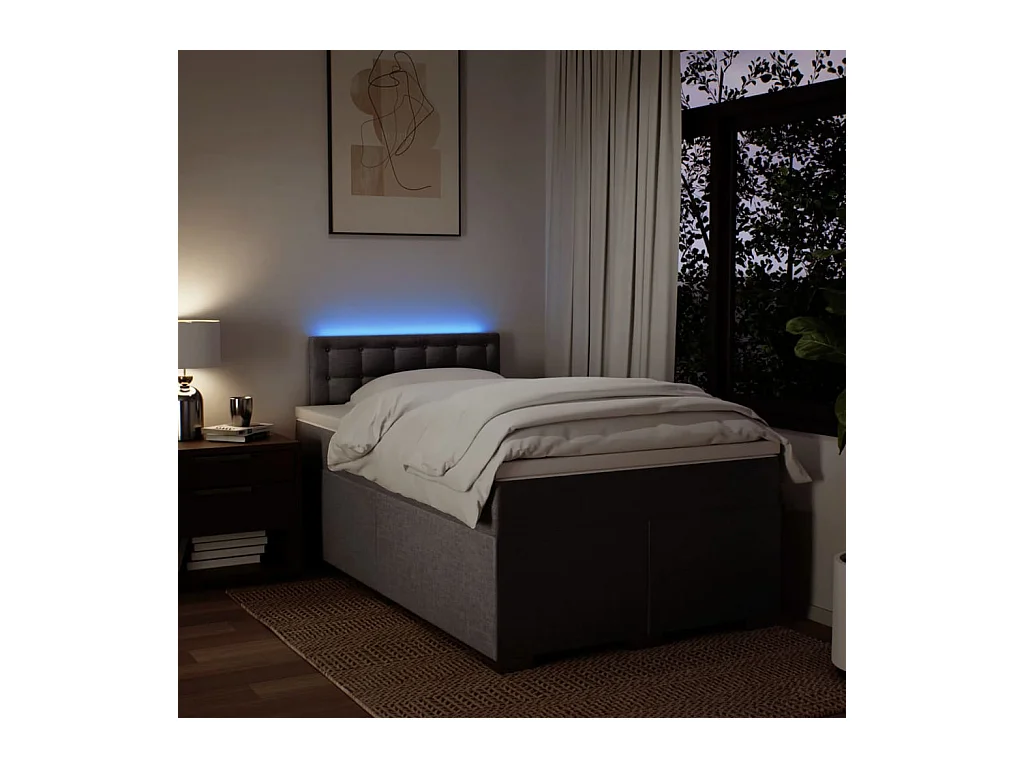 Sommier à lattes de lit avec matelas taupe 120x190 cm tissu