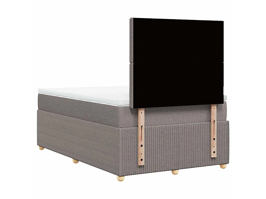 Sommier à lattes de lit avec matelas taupe 120x190 cm tissu