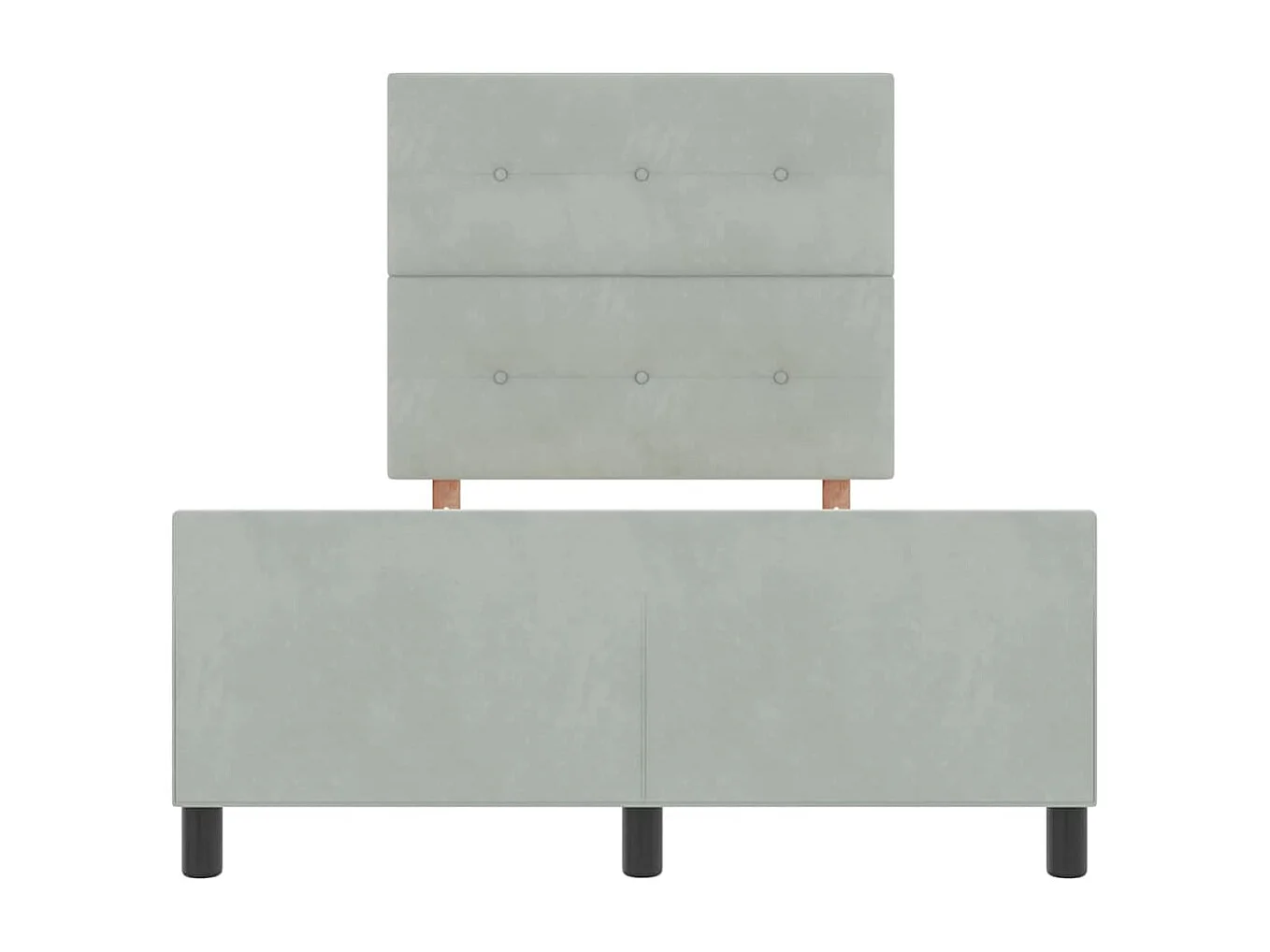 Cadre de lit avec tête de lit Gris clair 120 x 190 cm Velours