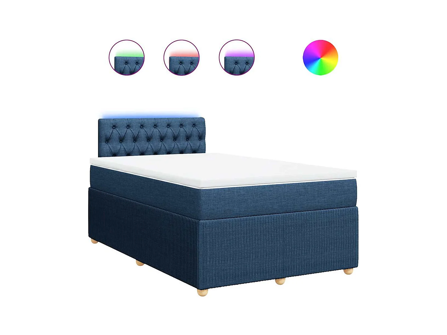 Boxspring met matras stof blauw 120x190 cm