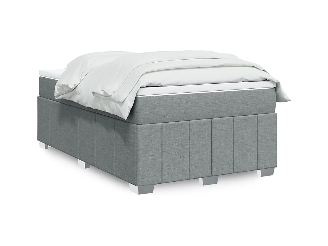 Boxspringbett mit Matratze Hellgrau 120x190 cm Stoff