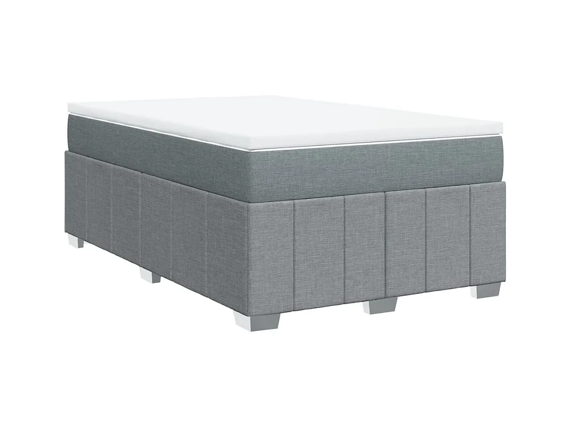 Cama boxspring com colchão 120x190 cm tecido cinzento-claro