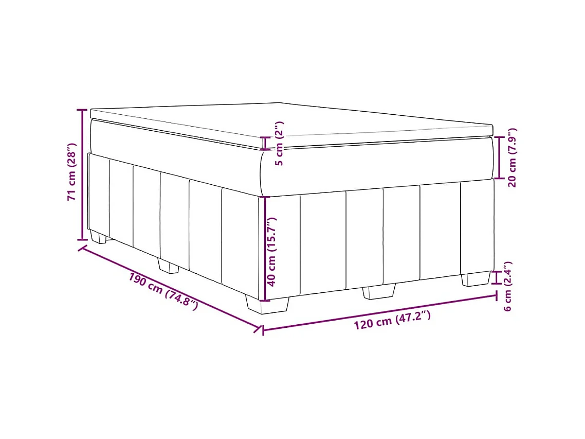 Boxspringbett mit Matratze Hellgrau 120x190 cm Stoff