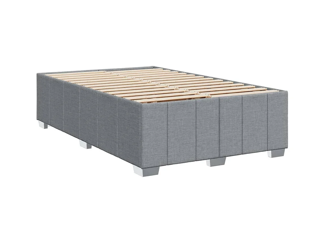 Boxspringbett mit Matratze Hellgrau 120x190 cm Stoff