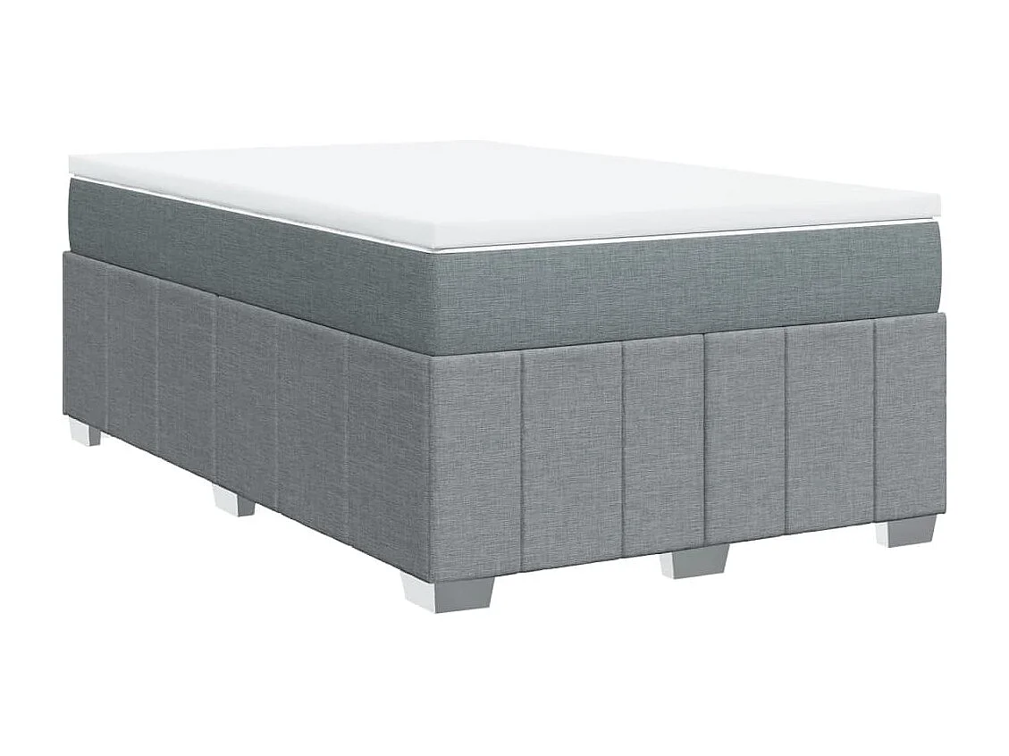 Cama boxspring com colchão 120x190 cm tecido cinzento-claro