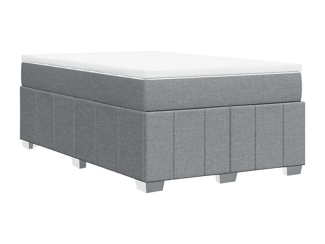 Cama boxspring com colchão 120x190 cm tecido cinzento-claro