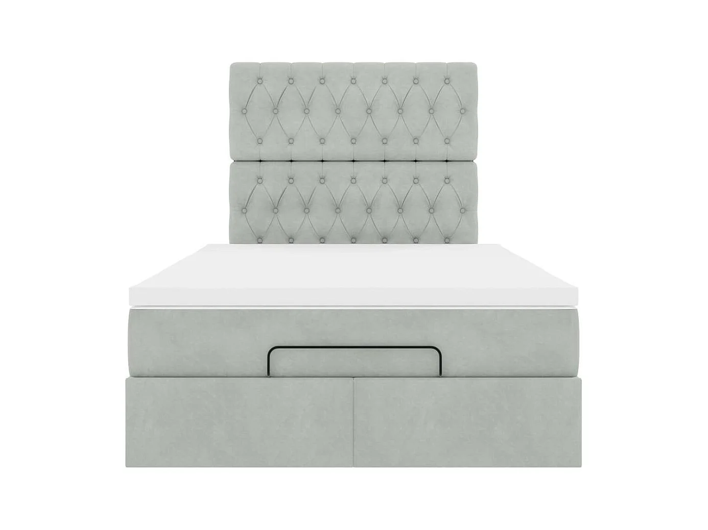 Ottoman-Bett mit Matratzen Hellgrau 120x190 cm Samt