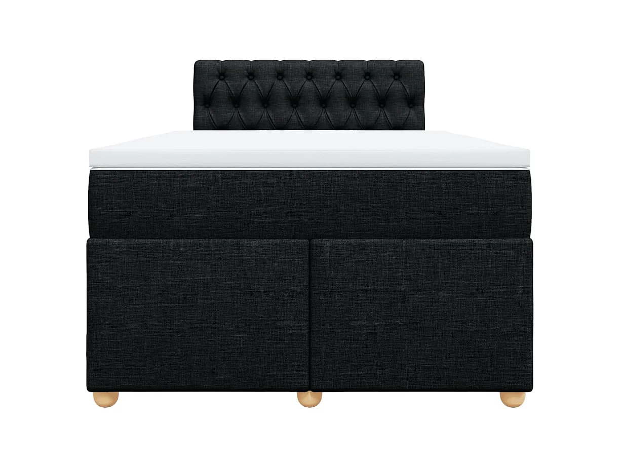 Sommier à lattes de lit avec matelas noir 120x190 cm tissu