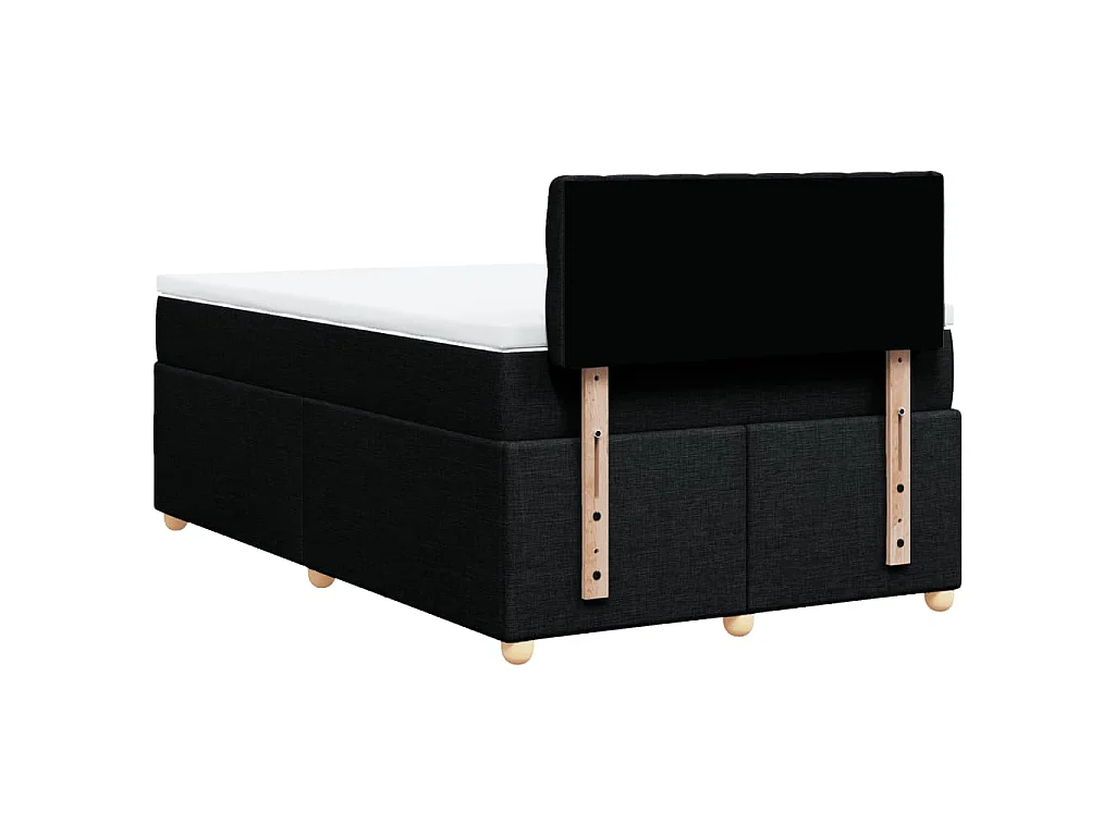 Sommier à lattes de lit avec matelas noir 120x190 cm tissu