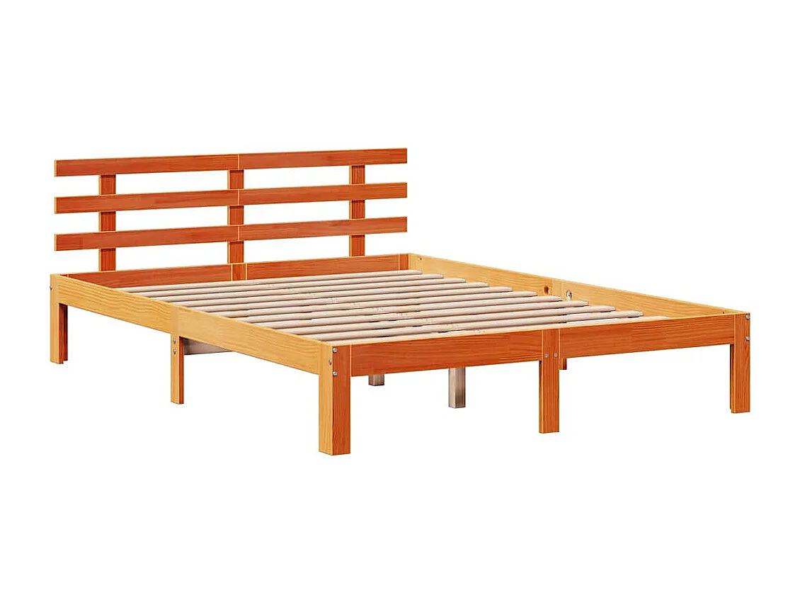 Bedframe met lades massief grenenhout wasbruin 120x190 cm
