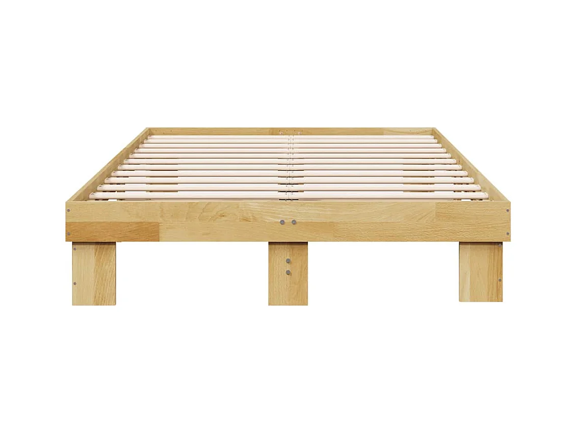 Cadre de lit sans matelas 120x200 cm bois massif de chêne