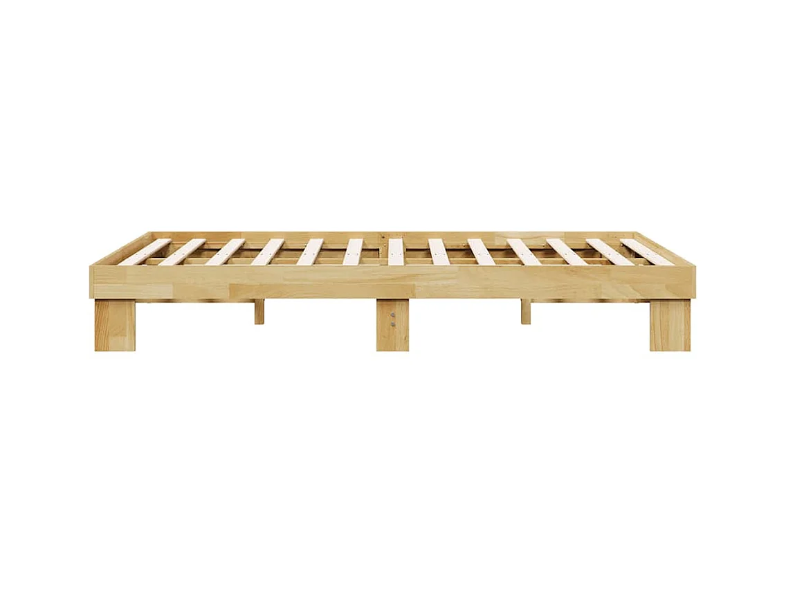 Cadre de lit sans matelas 120x200 cm bois massif de chêne