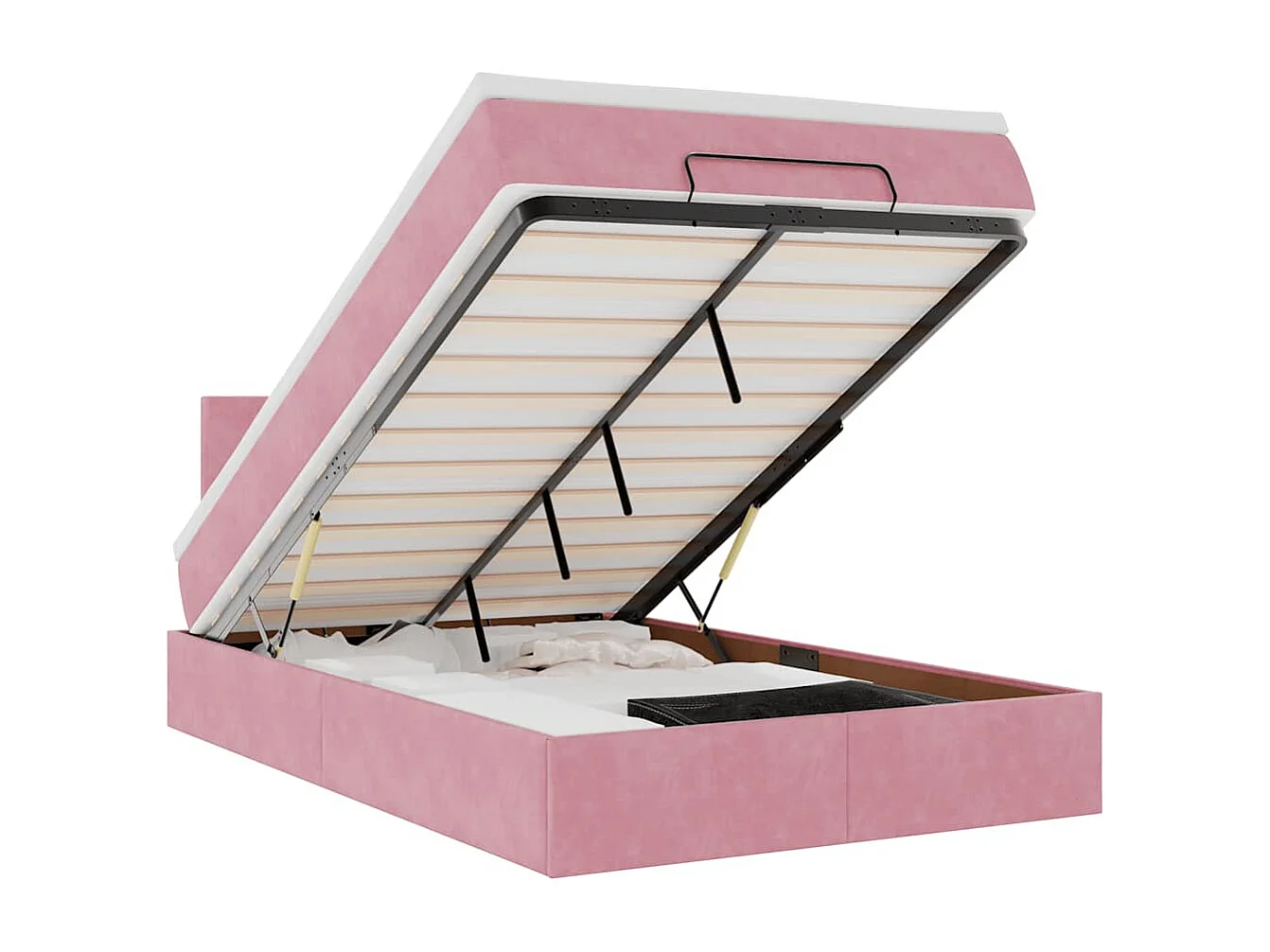 Bed poef met matras 120x190 cm fluweel roze