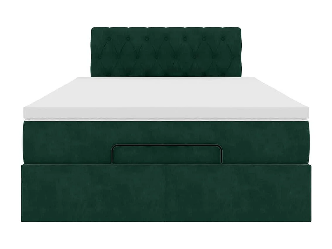 Bed poef met matras 120x190 cm fluweel donkergroen