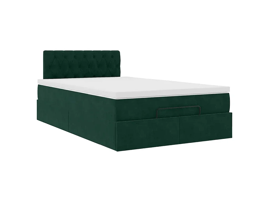 Bed poef met matras 120x190 cm fluweel donkergroen