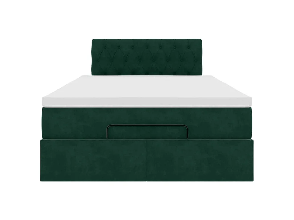 Bed poef met matras 120x190 cm fluweel donkergroen