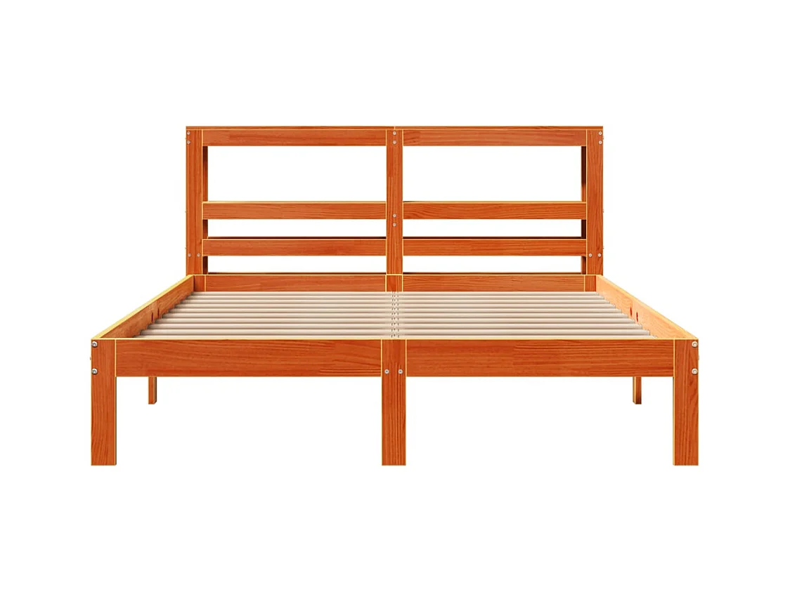 Estructura de cama sin colchón madera maciza marrón 120x190 cm