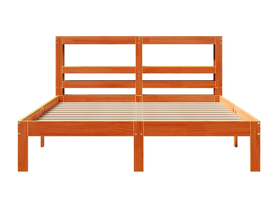 Cadre de lit sans matelas cire marron 120x190cm bois pin massif