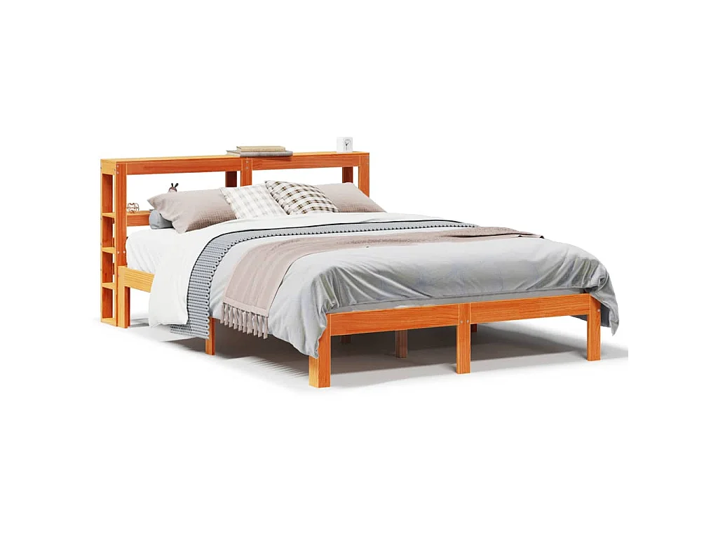 Letto senza Materasso Marrone Cera 120x190 cm in Legno di Pino