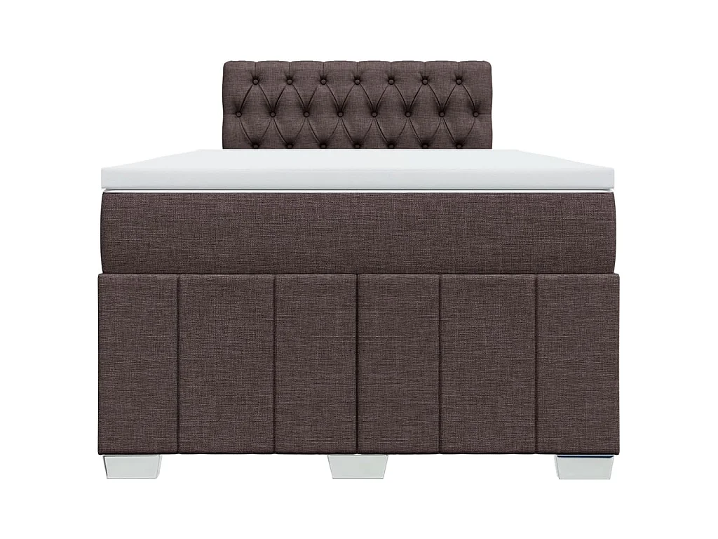 Cama boxspring com colchão 120x190 cm tecido castanho-escuro