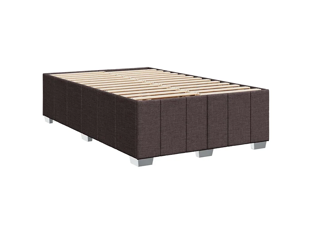 Cama boxspring com colchão 120x190 cm tecido castanho-escuro