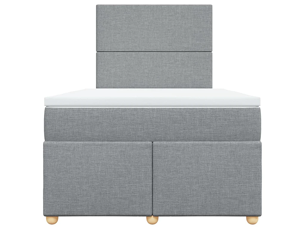 Giroletto a Molle con Materasso Grigio Chiaro 120x190cm Tessuto