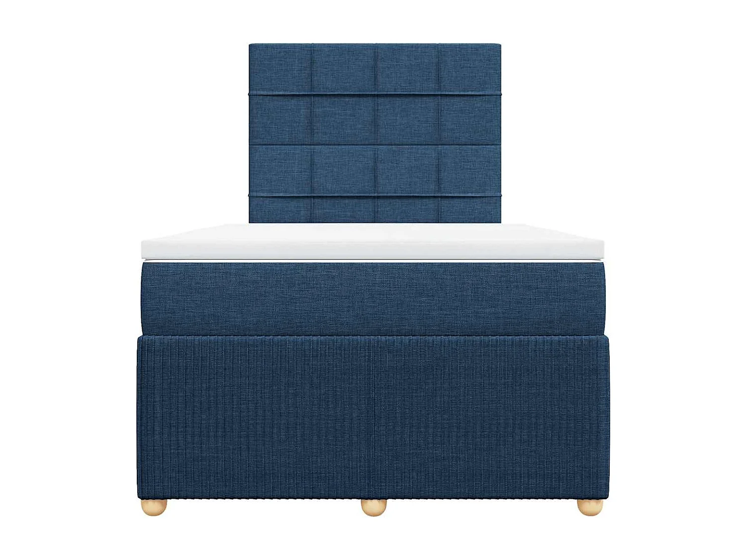 Sommier à lattes de lit avec matelas bleu 120x190 cm tissu