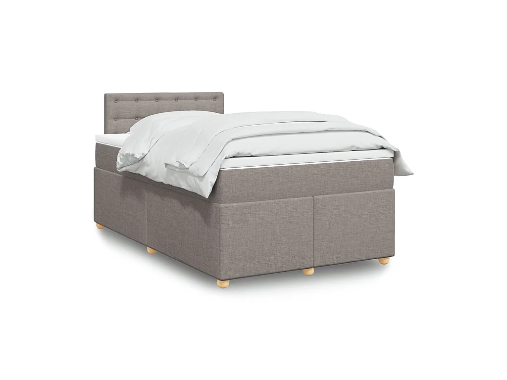 Giroletto a Molle con Materasso Tortora 120x200 cm in Tessuto