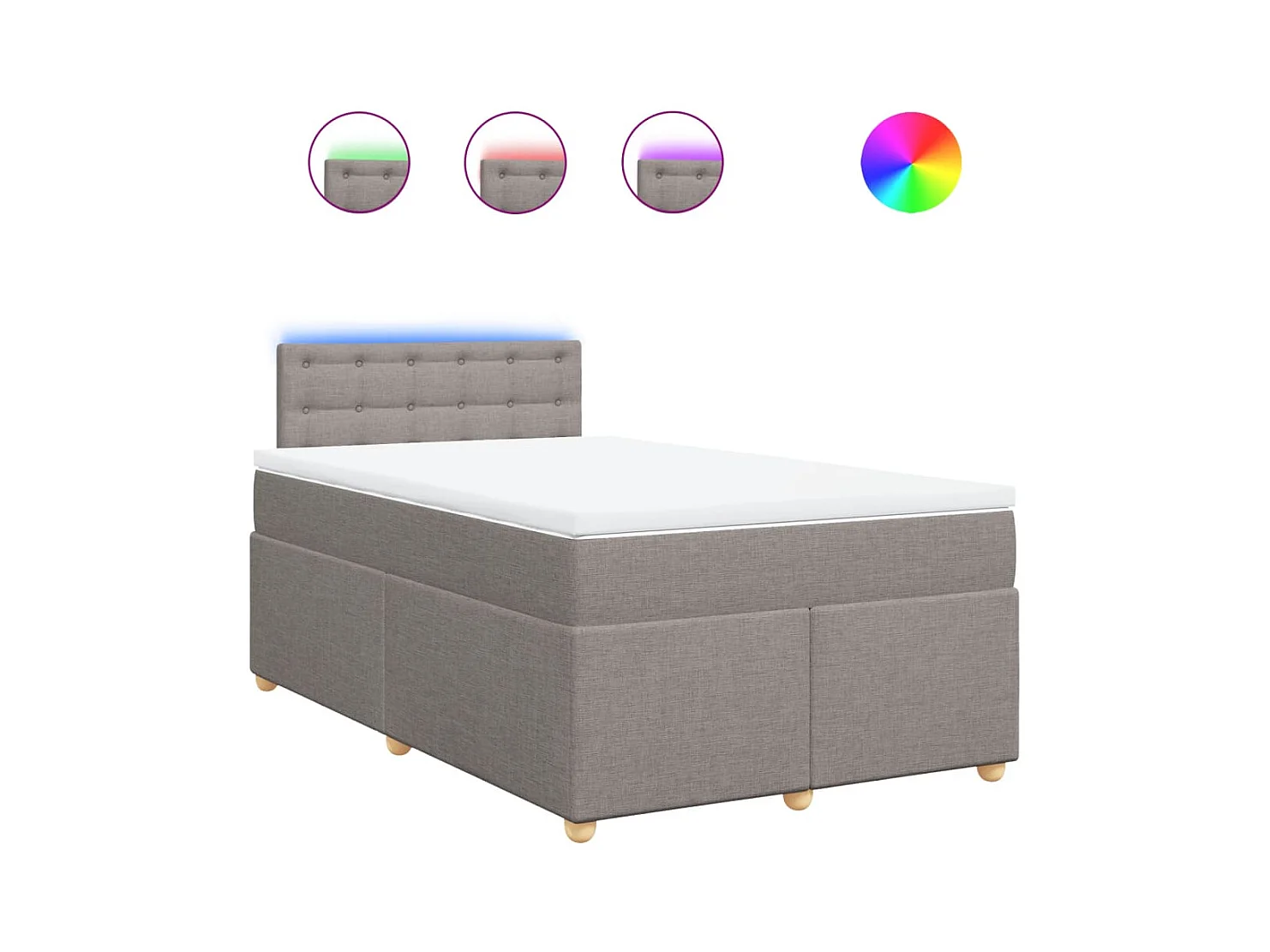 Giroletto a Molle con Materasso Tortora 120x200 cm in Tessuto