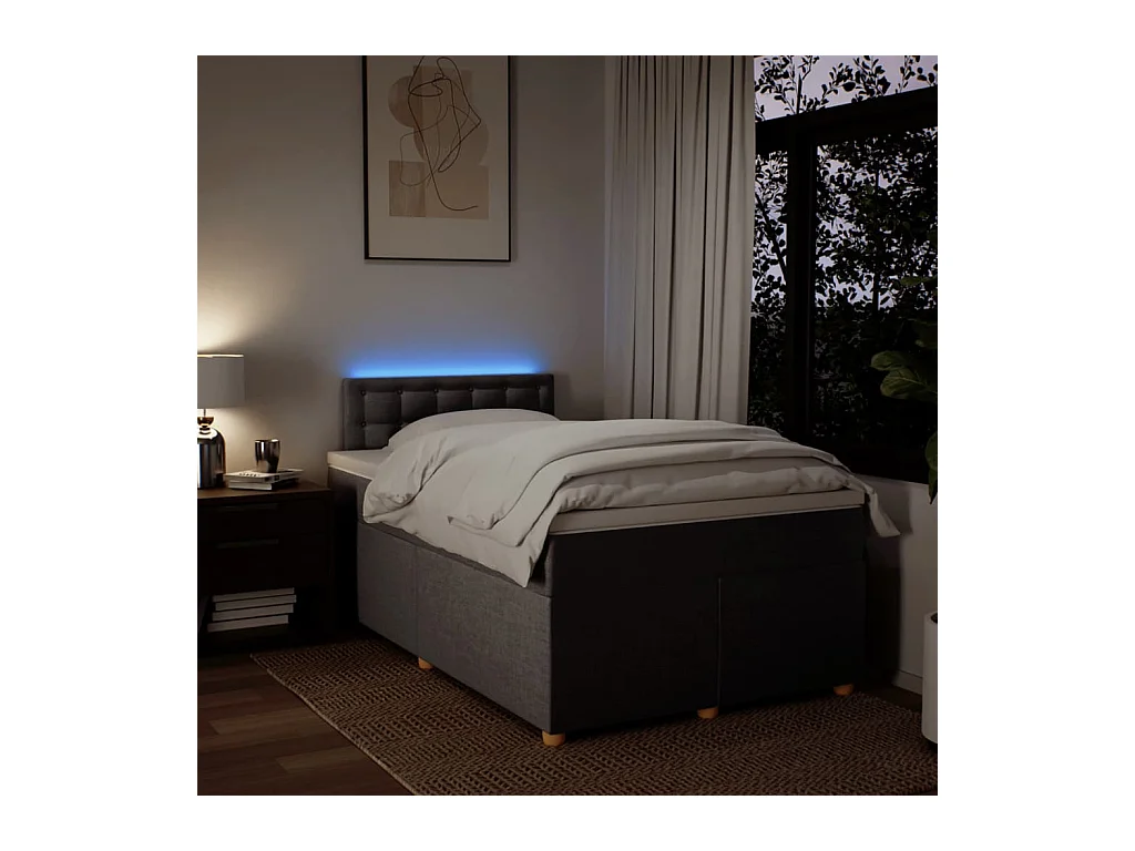 Giroletto a Molle con Materasso Tortora 120x200 cm in Tessuto