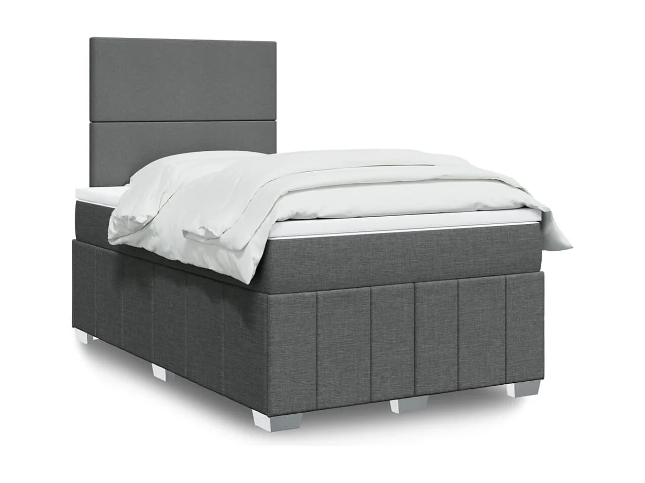 Boxspringbett mit Matratze Dunkelgrau 120x190 cm Stoff