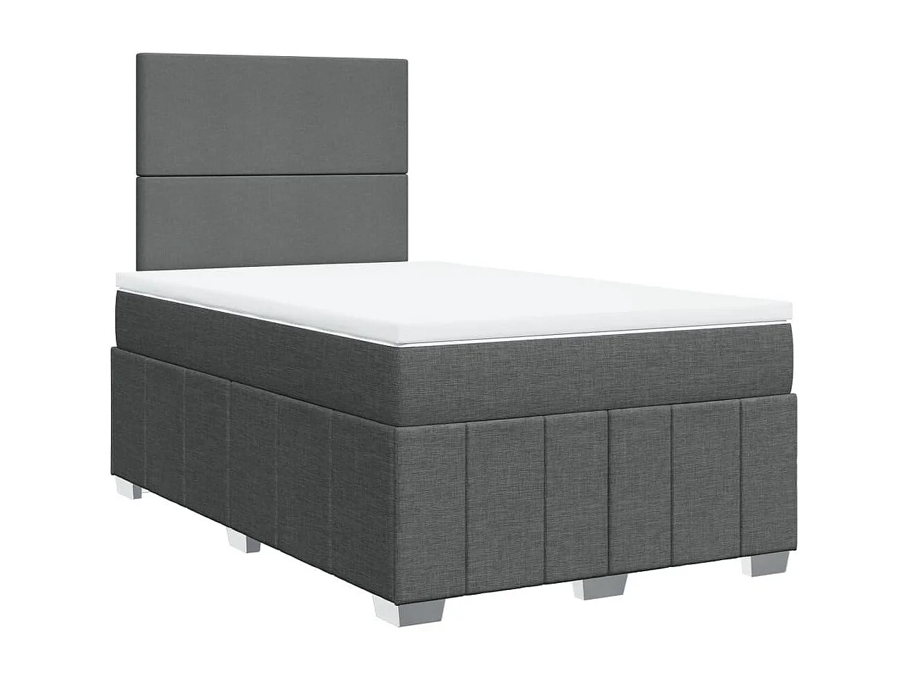 Boxspringbett mit Matratze Dunkelgrau 120x190 cm Stoff