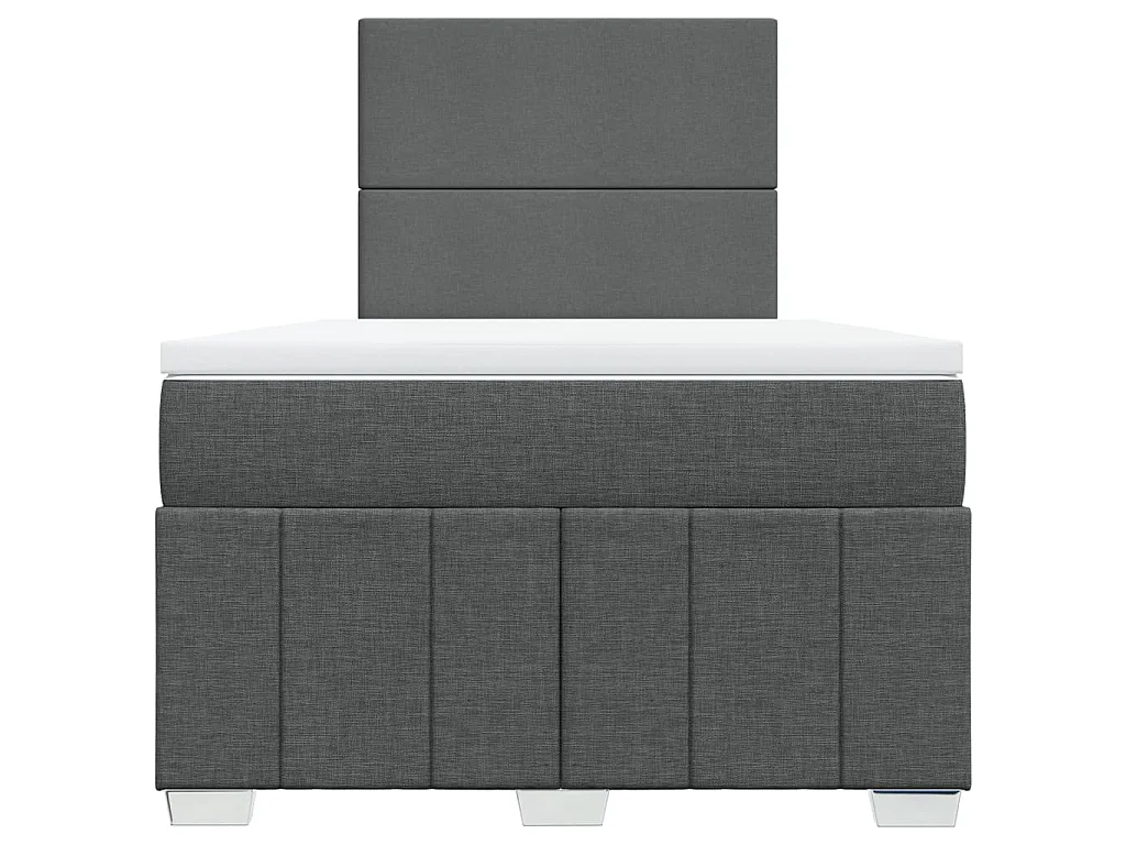 Cama boxspring com colchão 120x190 cm tecido cinzento-escuro