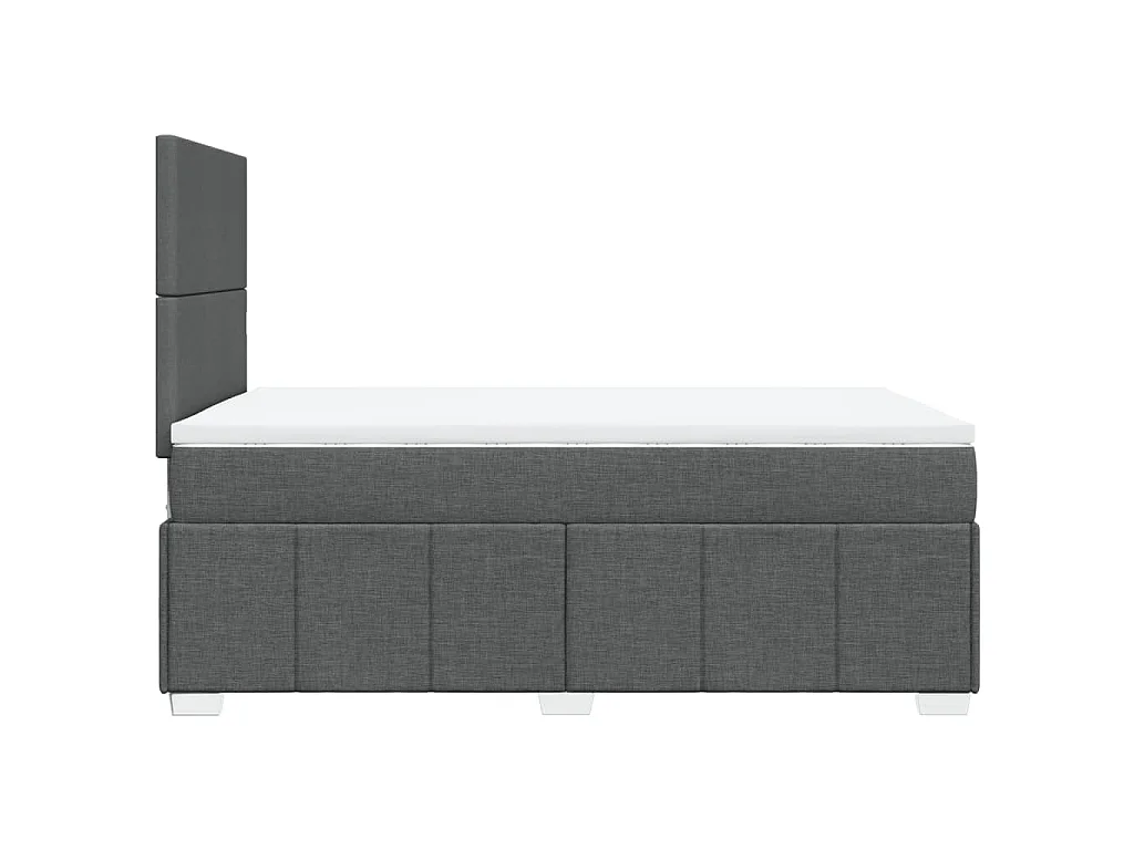 Cama boxspring com colchão 120x190 cm tecido cinzento-escuro