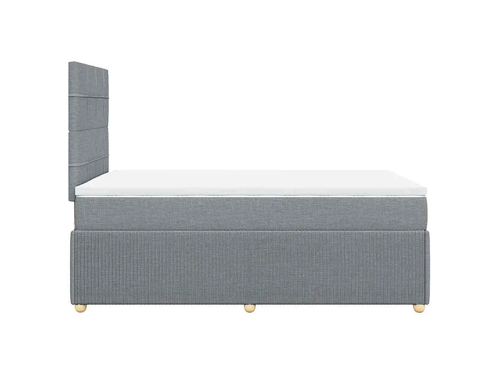 Cama box spring con colchón tela gris claro 120x190 cm