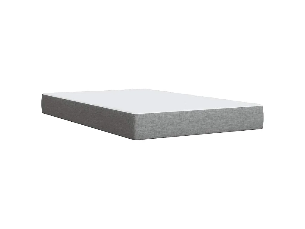 Cama box spring con colchón tela gris claro 120x190 cm
