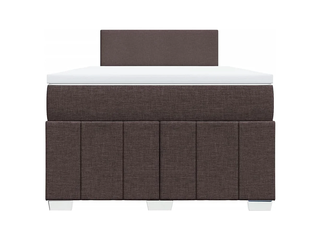Sommier à lattes de lit et matelas marron foncé 120x190cm tissu