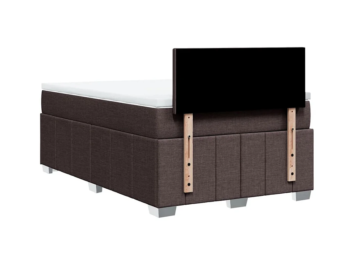 Sommier à lattes de lit et matelas marron foncé 120x190cm tissu